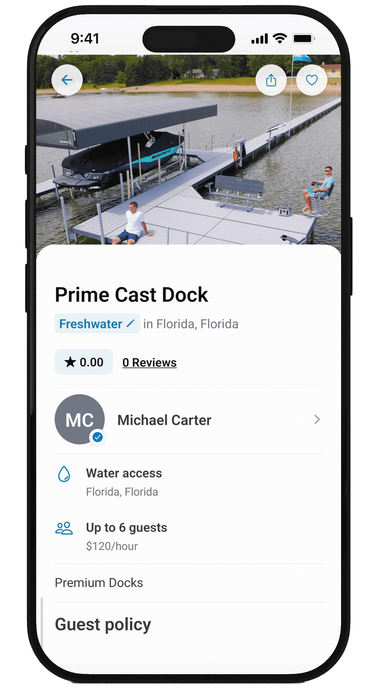 Dock Details screen