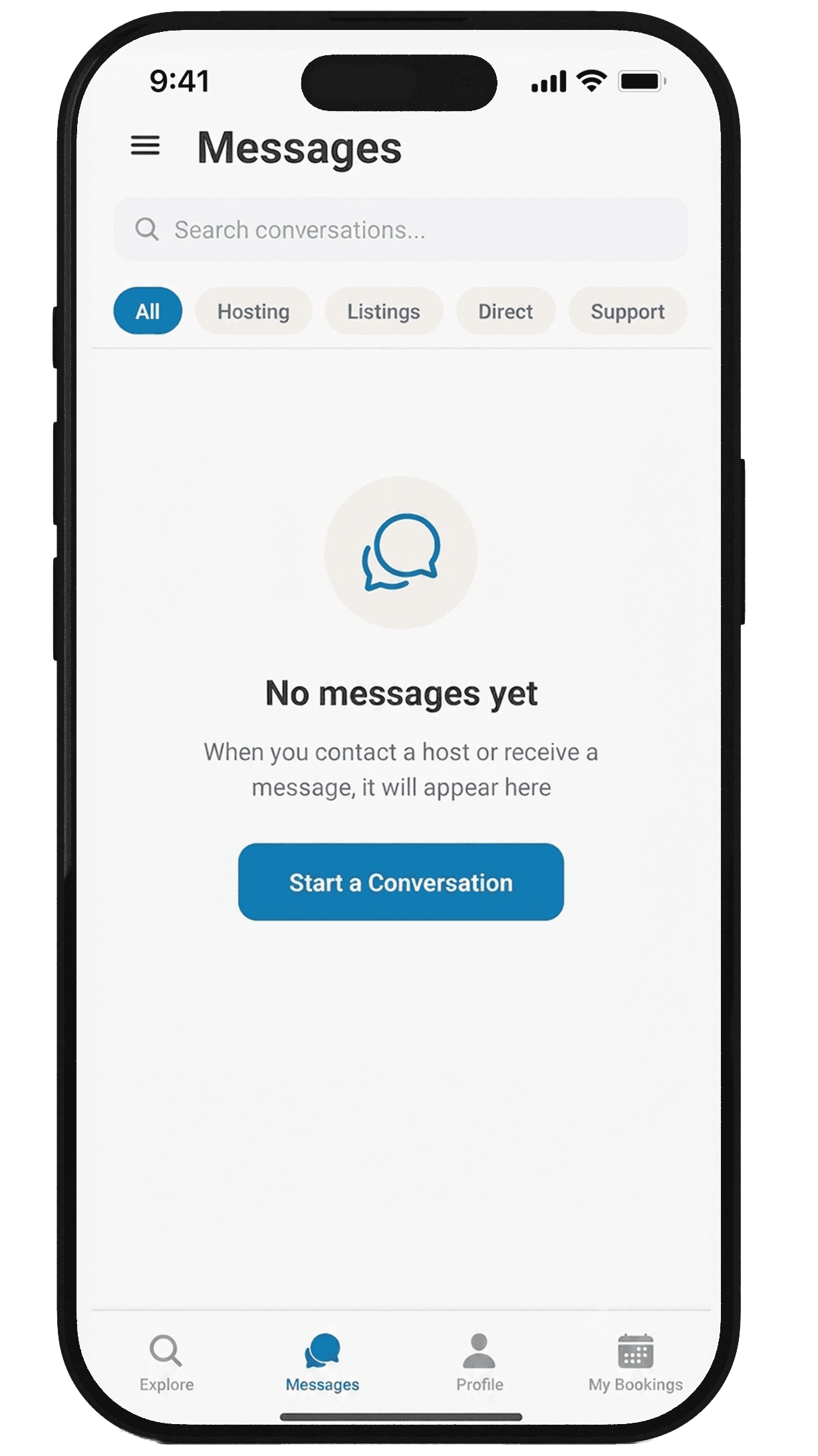 Messages screen